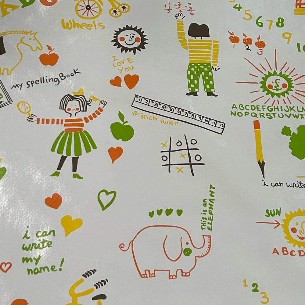Parents! Teachers! 1 wallpaper roll-thick washable vinyl colorful children print